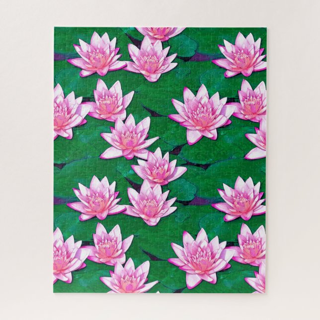 Puzzle Eau rose sur un étang (Vertical)