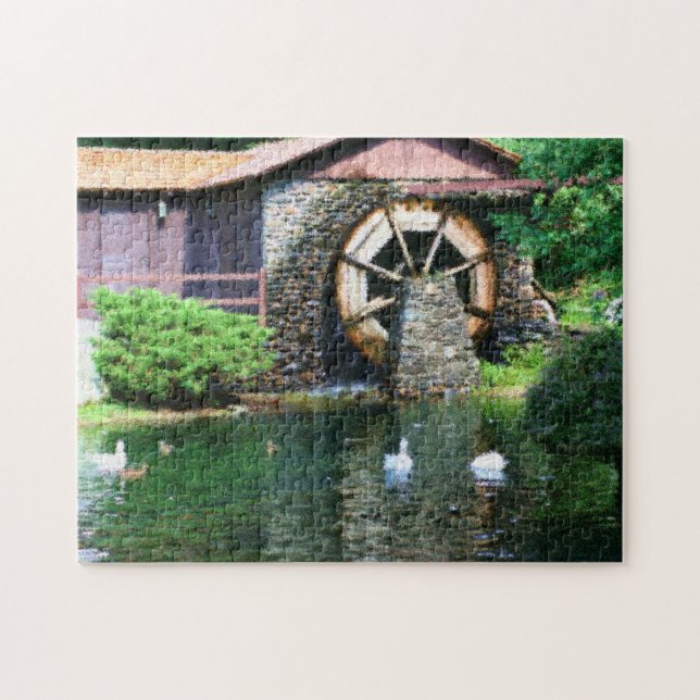 Puzzle Eau Roue Canard Étang Seurat Photo Peinture (Horizontal)