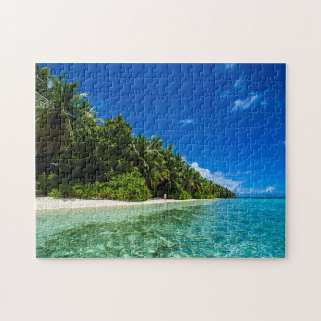 Puzzle Eaux Bleues D'Une Plage Tropicale (Horizontal)