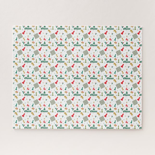Puzzle Échecs de Noël - Pièces, Arbre, Holly et Reindeder (Horizontal)