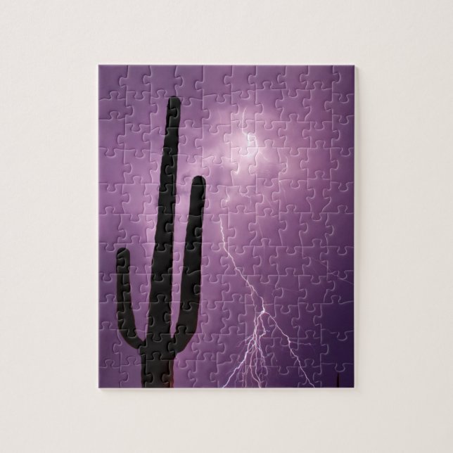 Puzzle Éclair violet et cactus, AZ (Vertical)