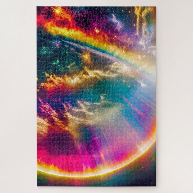 Puzzle Éclairage arc-en-ciel à travers les nuages spatiau (Vertical)