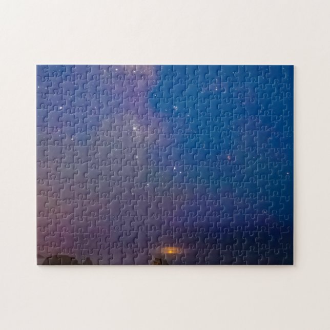 Puzzle Éclipse lunaire & Voie lactée | Bandon Beach, Oreg (Horizontal)