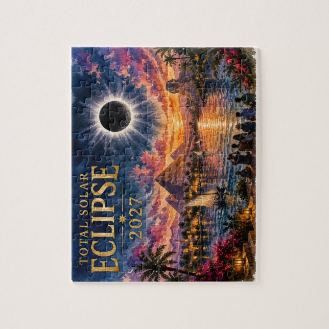 Puzzle Éclipse solaire totale de 2027 en Égypte (Vertical)