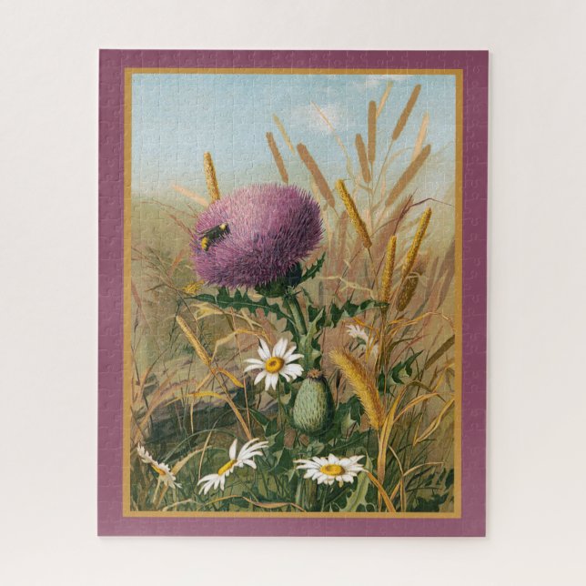 Puzzle Ecosse Fleurs de chardon photo Vintage (Vertical)