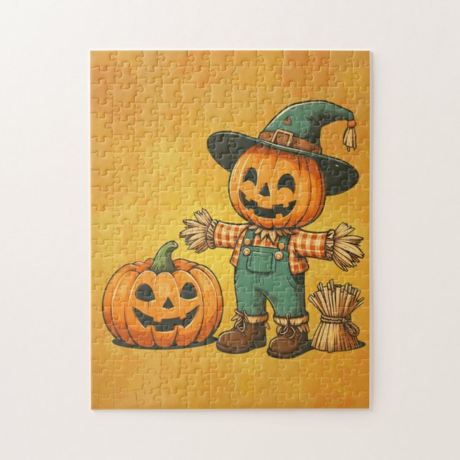 Puzzle Écran d'Halloween/Automne mignon et citrouille (Vertical)