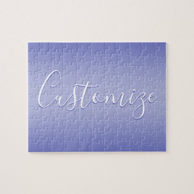 Puzzle Écriture cursive éditable | Violet blanc et violet (Horizontal)