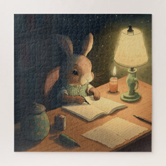 Puzzle Écriture de lapin au bureau -