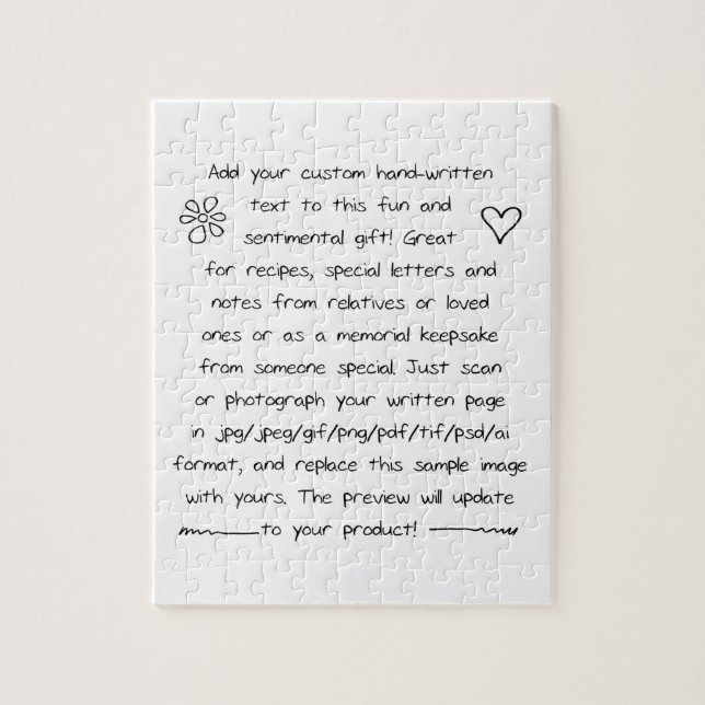 Puzzle écriture personnalisée (Vertical)