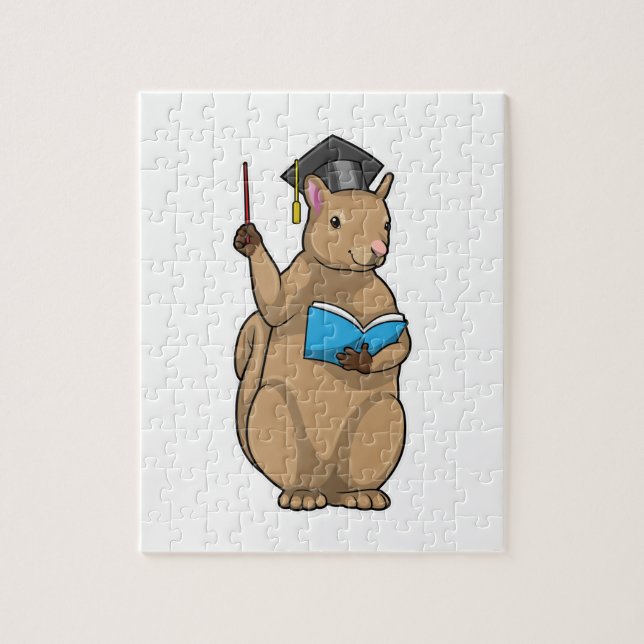Puzzle Écureuil comme enseignant avec livre (Vertical)