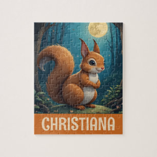 Puzzle Écureuil fantaisiste mignon personnalisé
