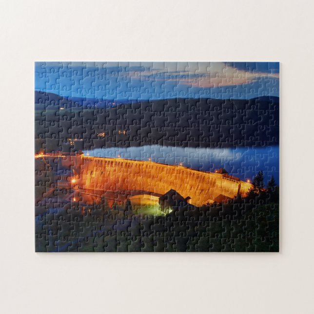 Puzzle Edersee barrage heure bleue (Horizontal)
