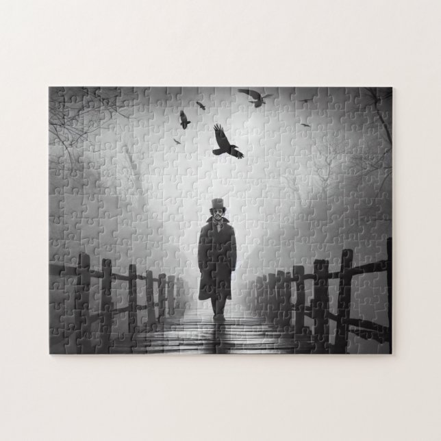 Puzzle Edgar Allan Poe pont de marche avec les oiseaux co (Horizontal)