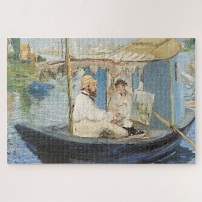 Puzzle Edouard Manet - Monet Peinture sur son Studio Boat (Horizontal)