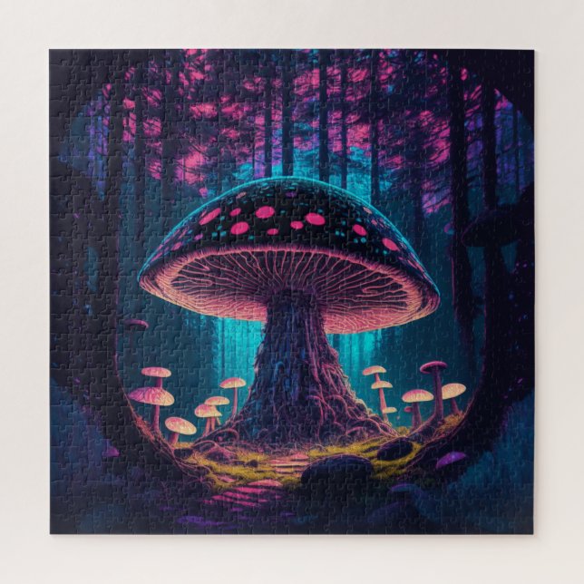 Puzzle Eerie Magical Giant Toadstool en forêt (Vertical)
