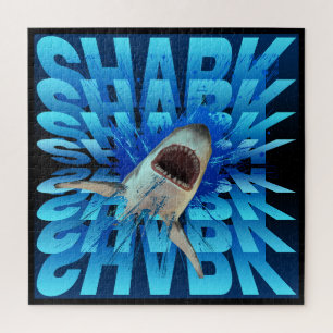 Puzzle effet de texte requin typographie
