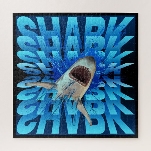 Puzzle effet de texte requin typographie  (Vertical)