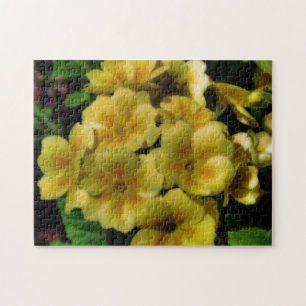 Puzzle Effet Orton des fleurs de Primrose jaune