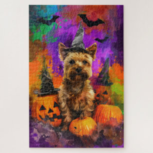 Puzzle Éffrayant Cairn Terrier Chien Halloween sorcier Ci