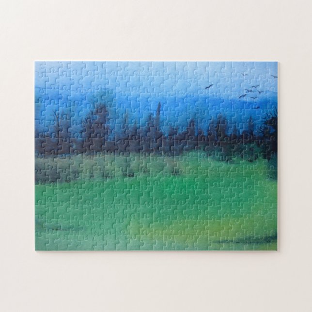 Puzzle Éffrayant mystique paysage boisé peinture jigsaw (Horizontal)