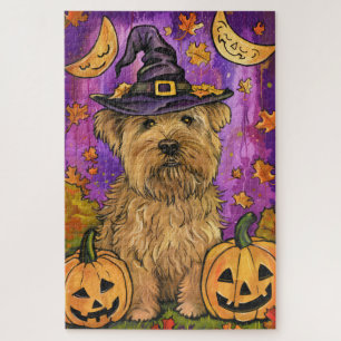 Puzzle Éffrayant Wheaten Terrier Chien Halloween Citrouil