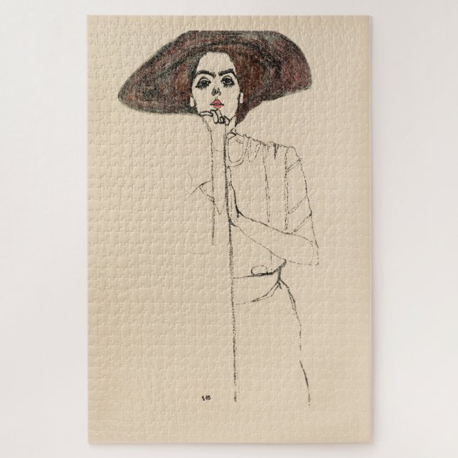 PUZZLE : EGON SCHIELE : PORTRAIT DE LA FEMME 1910 (Vertical)