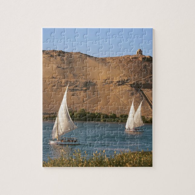 Puzzle Égypte, Assouan, Nil, voiliers felouques, (Vertical)