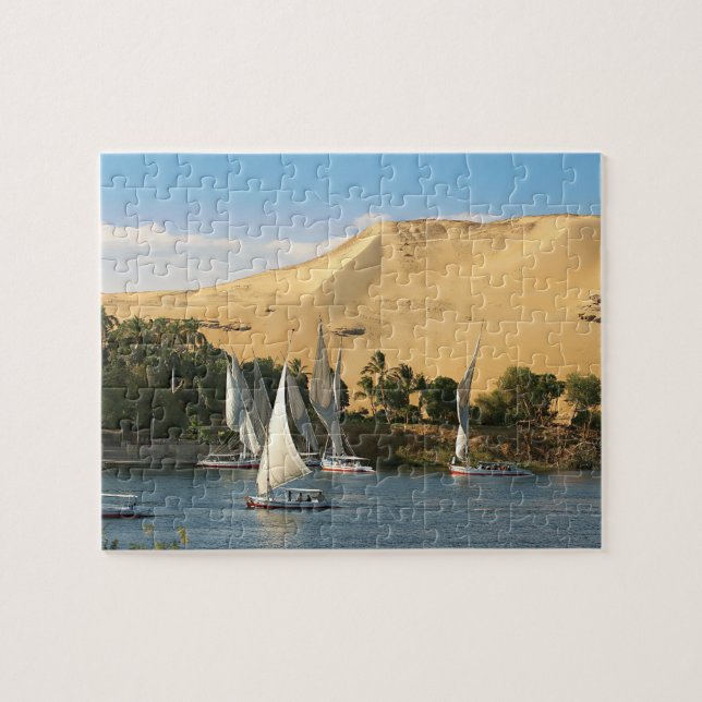 Puzzle Égypte, Assouan, Nil, voiliers felouques, 2 (Horizontal)