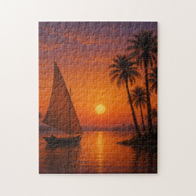 Puzzle égyptien du coucher de soleil - Vue du Nil (Vertical)
