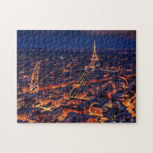 Puzzle Eiffel Tower Paris City Night Europe Travel Photo