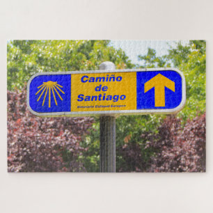Puzzle El Camino sign in Santiago de Compostela, Spain