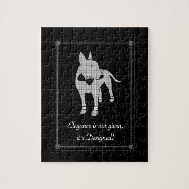 Puzzle Elegance English Bull Terrier cravate noire art an (Vertical)