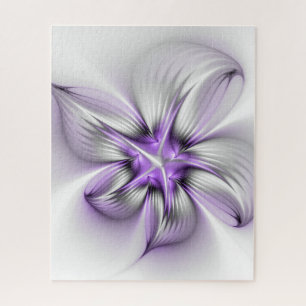 Puzzle Élégance florale Art fractal violet abstrait moder