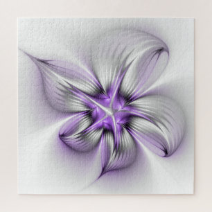 Puzzle Élégance florale Art fractal violet abstrait moder