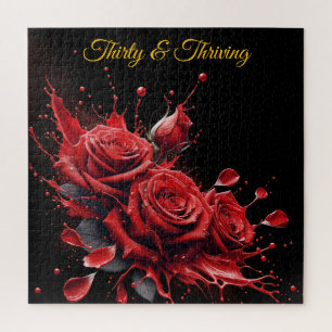 Puzzle Elégant 30e anniversaire - Roses en fleurs