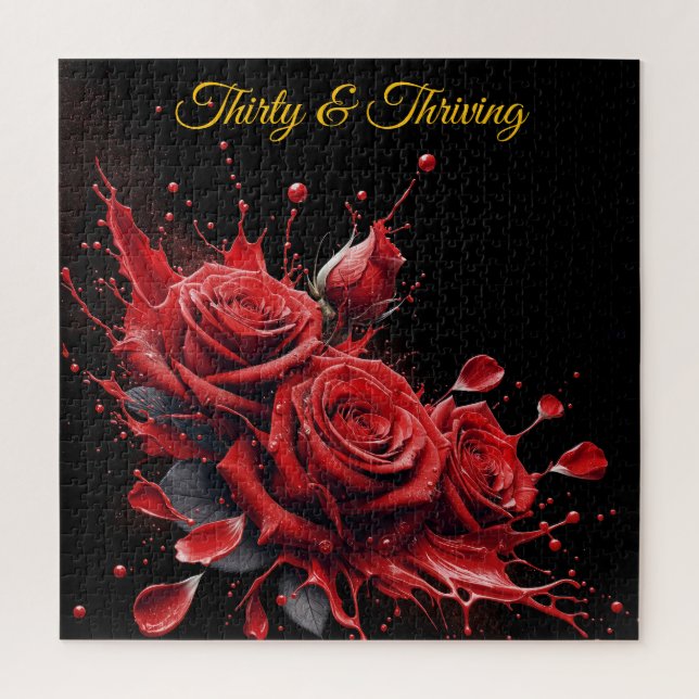 Puzzle Elégant 30e anniversaire - Roses en fleurs (Vertical)