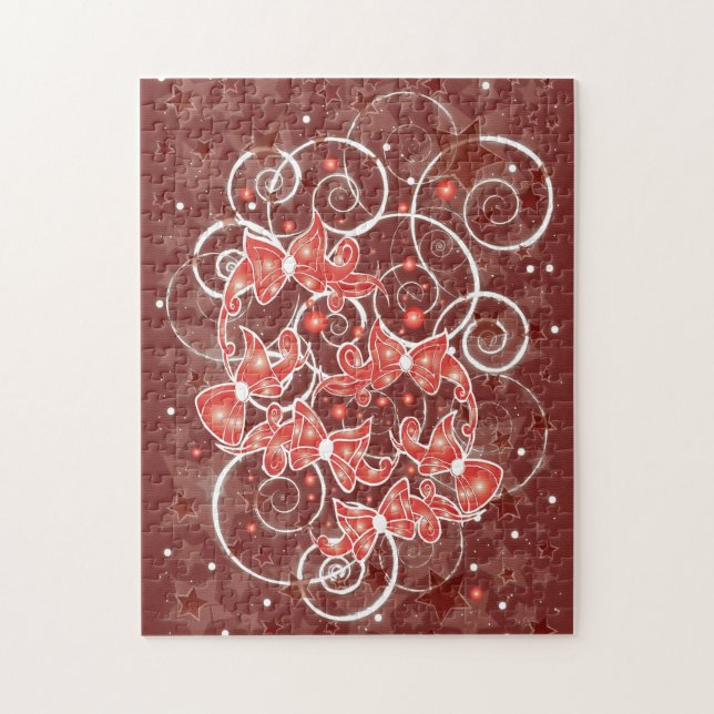 Puzzle Elegant and Cute Christmas Bows and stars (Vertical)