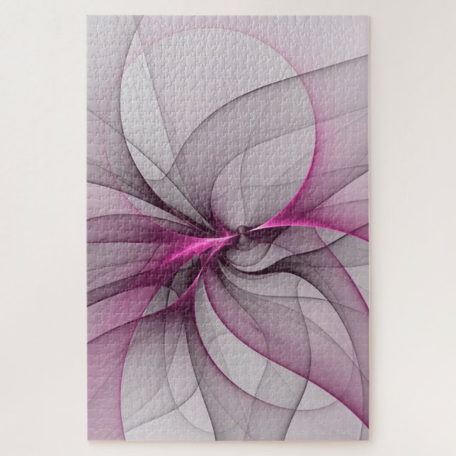 Puzzle Élégant Chaos Moderne Art Fractal Abstrait Rose (Vertical)