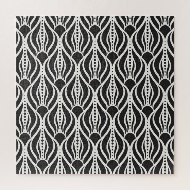 Puzzle Élégant damas floral, patte art nouveau sans soudu (Vertical)