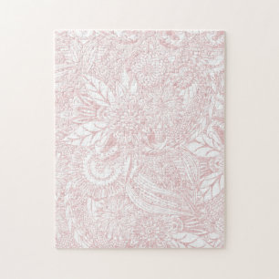 Puzzle Elégant faux rose or design de mandala floral