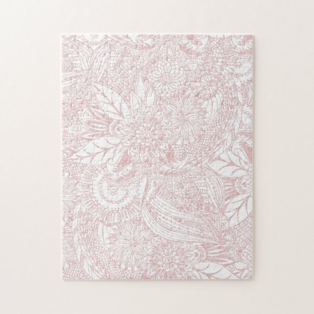Puzzle Elégant faux rose or design de mandala floral (Vertical)