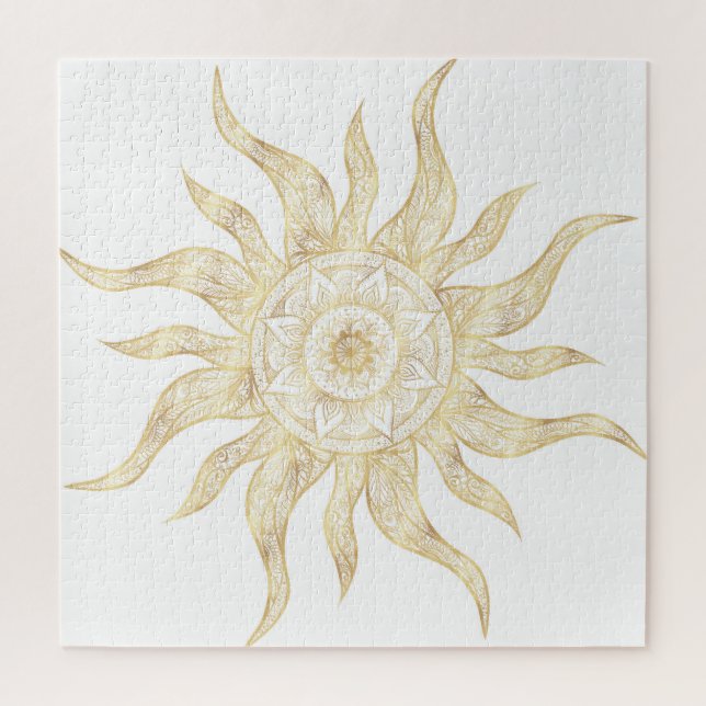 Puzzle Elégant Gold Sun Mandala Design (Vertical)