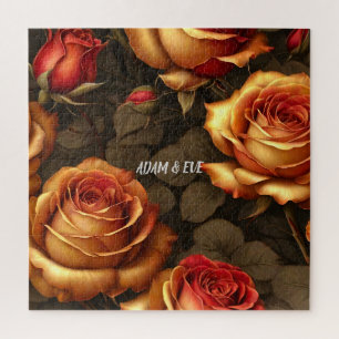 Puzzle Élégant Golden Roses Valentines Spécial