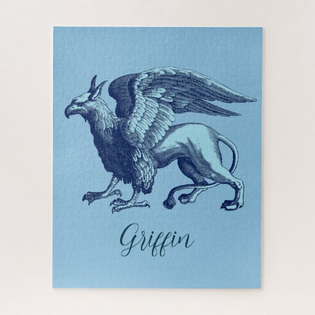 Puzzle Elégant Griffin bleu Indigo - Legendaire Beast Jig (Vertical)