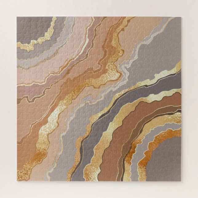 Puzzle Elégant Marbre Or : Arrière - plan stylisé. (Vertical)