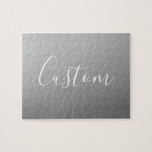 Puzzle Élégant moderne blanc Script écriture gris dégradé