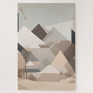 Puzzle Elégant paysage Abstrait de beige noir