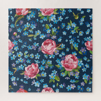 Puzzle Élégant Pink Peonies Arrière - plan rétro