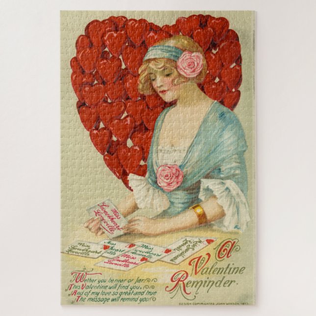 Puzzle Élégant Rétro Romantique Saint-Valentin, John Wins (Vertical)