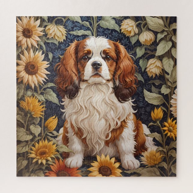 Puzzle Élégant tournesol Cavalier King Charles Spaniel (Vertical)